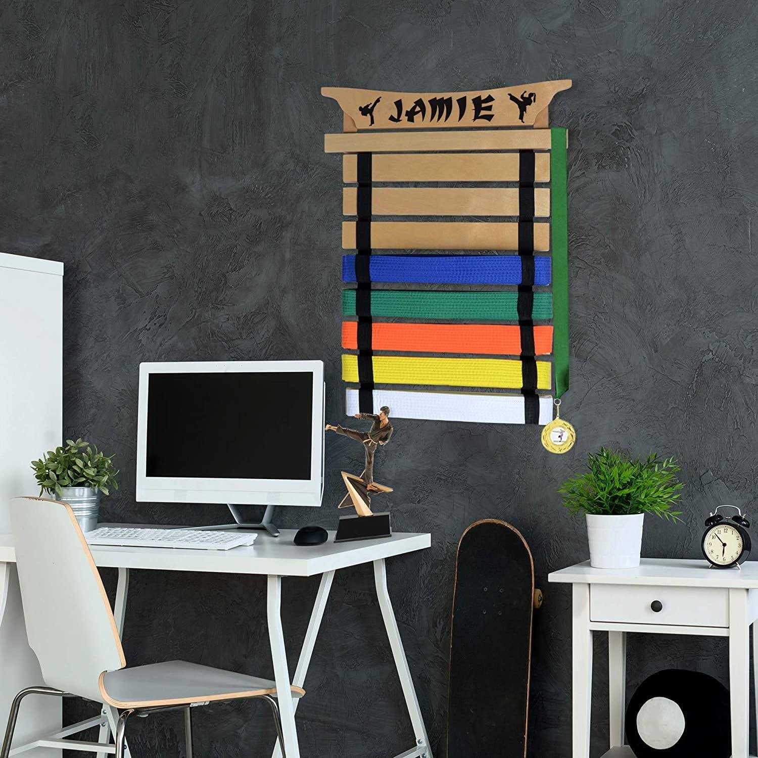 Milliard Karate Belt Display Holds 8 Martial Arts Belts - Image 3