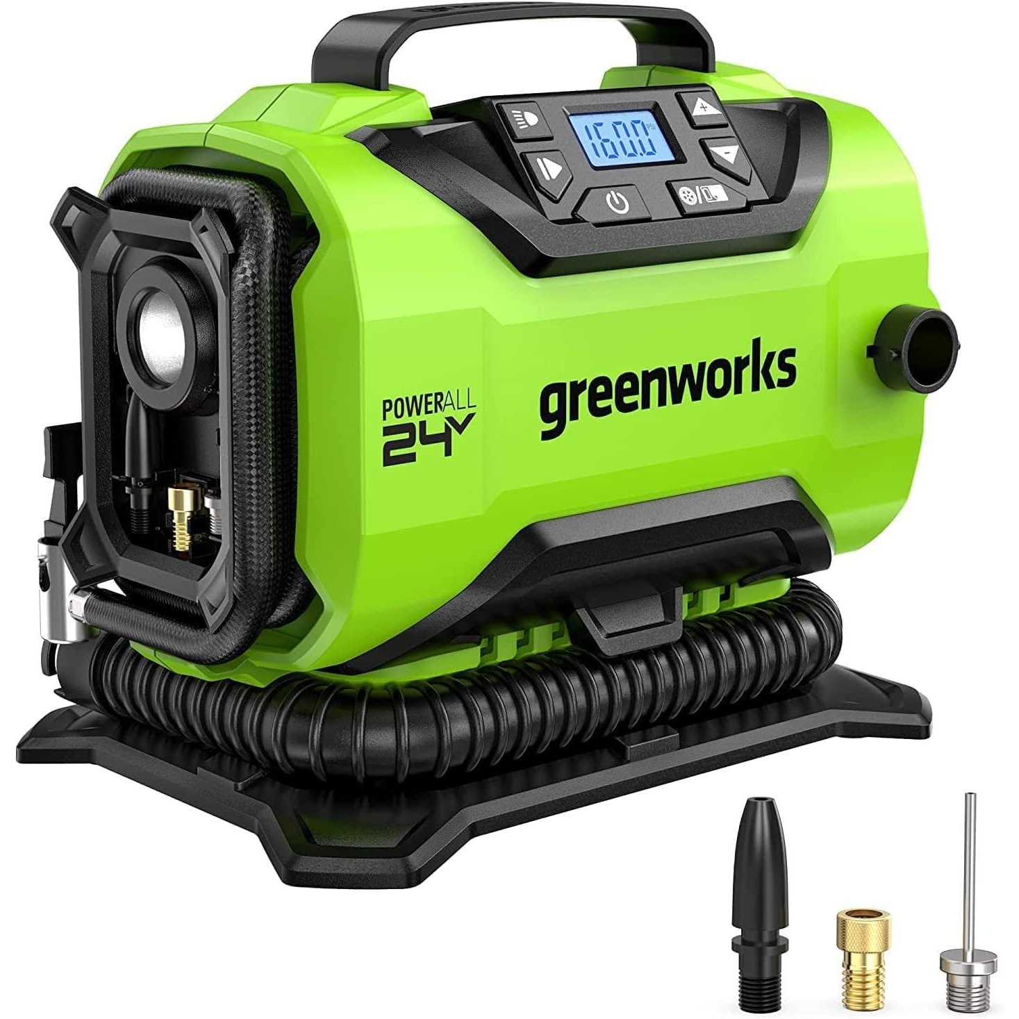 Greenworks 24V Cordless Tire Inflator 160 PSI Portable Air Compressor