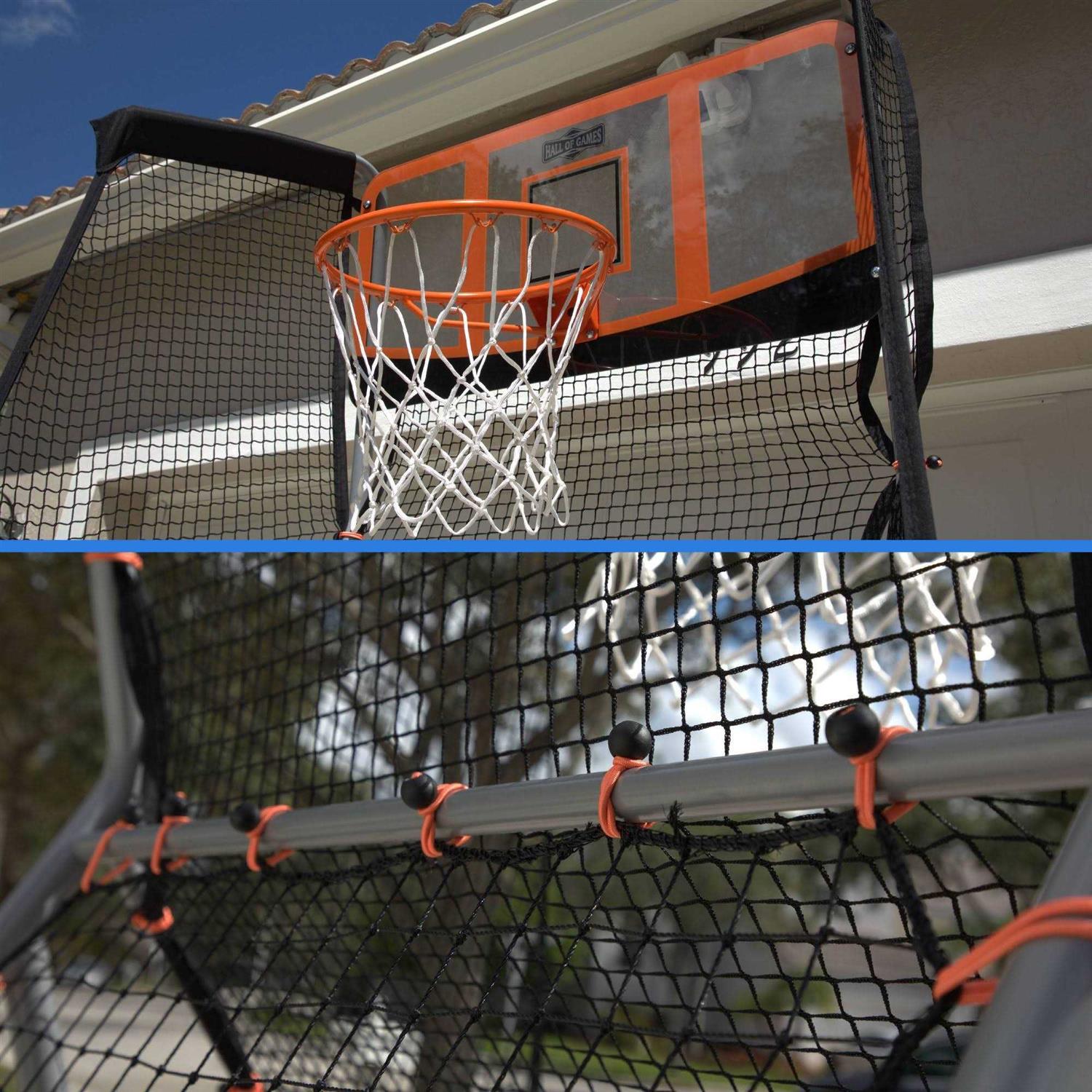 Hall of Games Outdoor 2-in-1 Basketball and Baseball Pitchback Training Game - Image 4