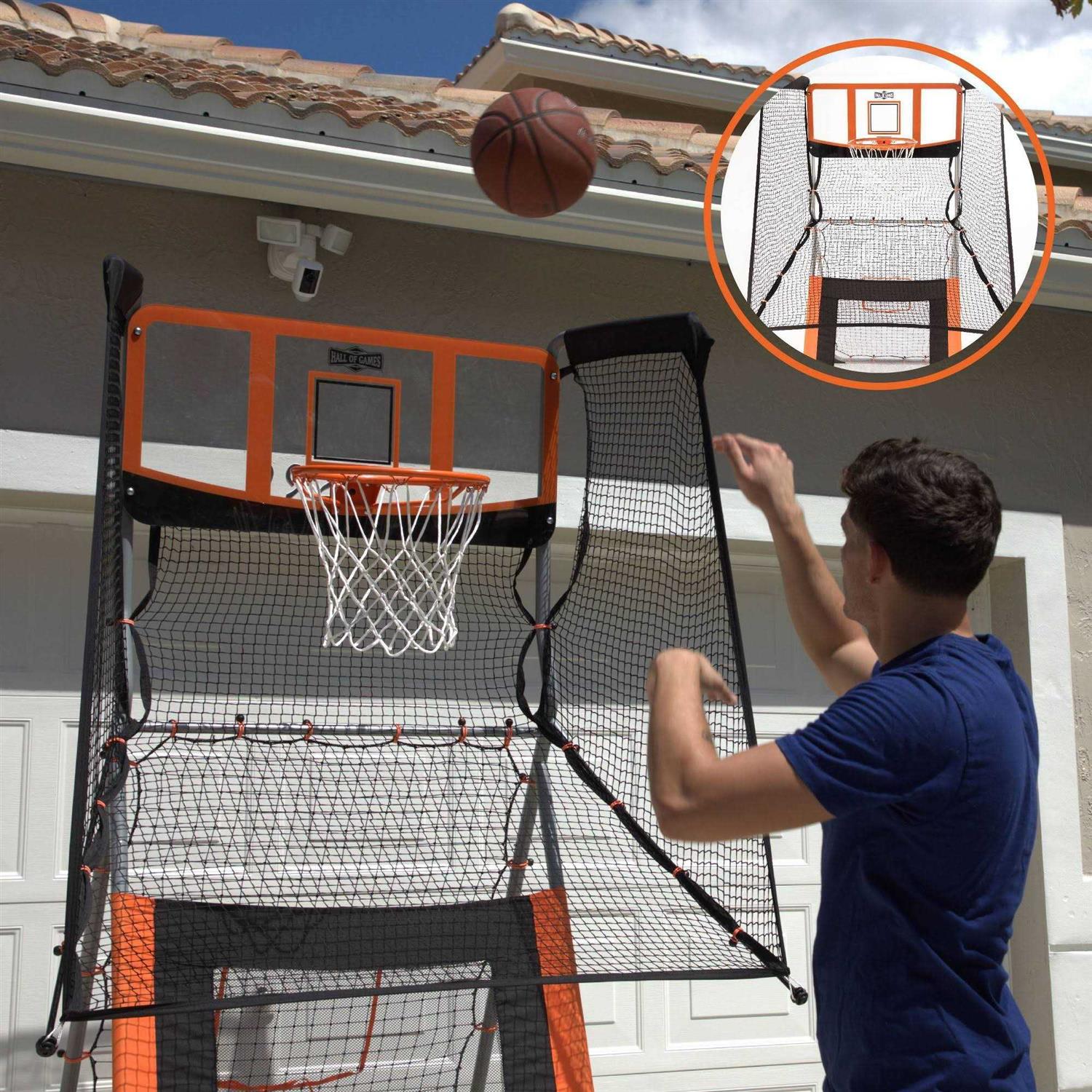 Hall of Games Outdoor 2-in-1 Basketball and Baseball Pitchback Training Game - Image 5