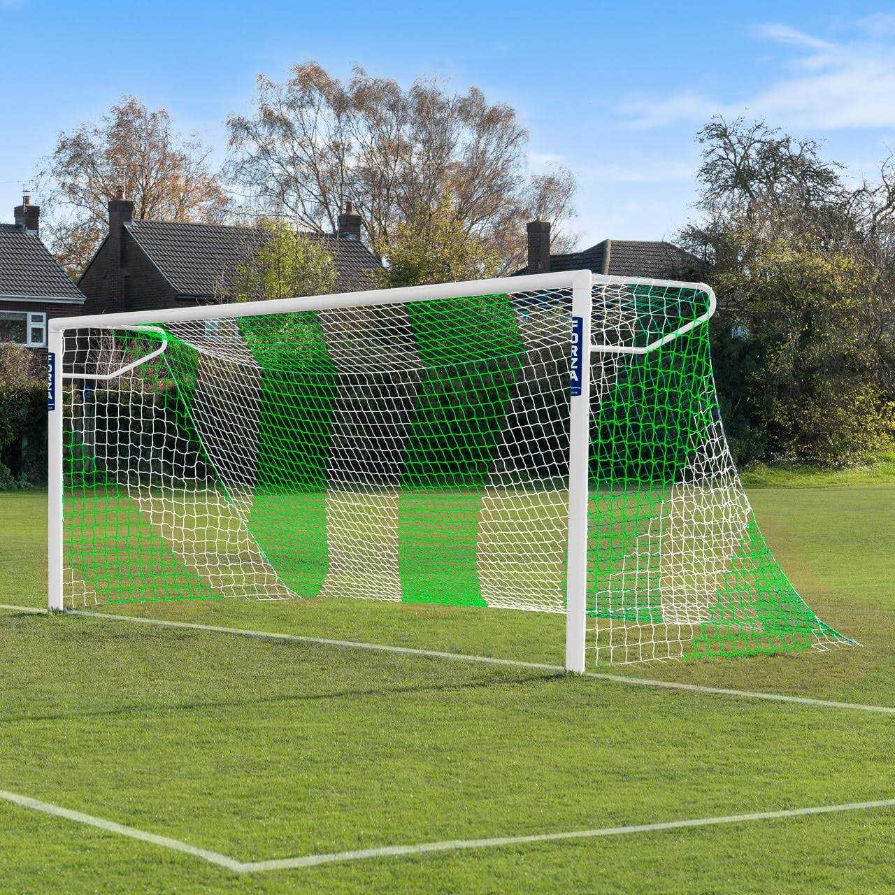 Forza White Striped Soccer Goal Net - Image 2