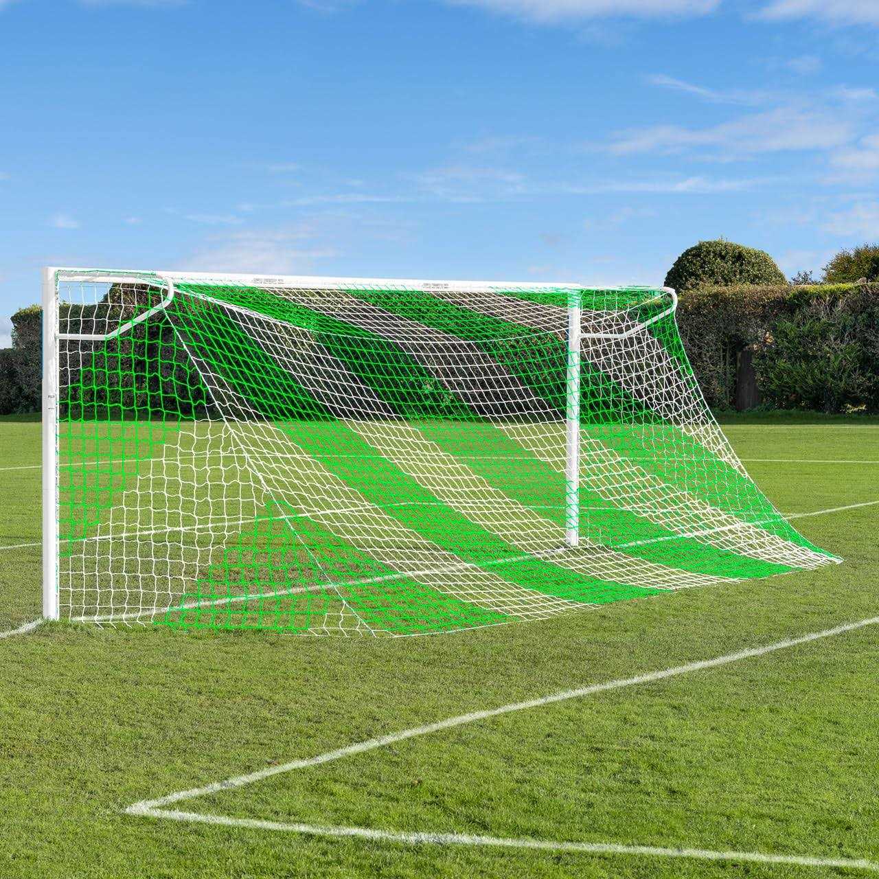 Forza White Striped Soccer Goal Net - Image 3
