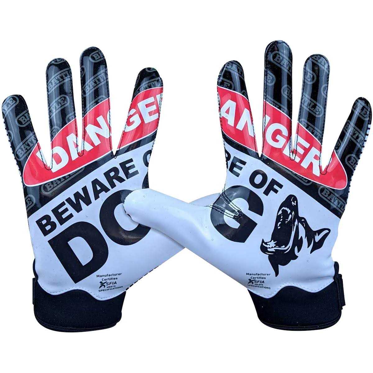 Battle Sports Adult Beware of Dog Doom 1.0 Football Receiver Gloves - Image 4