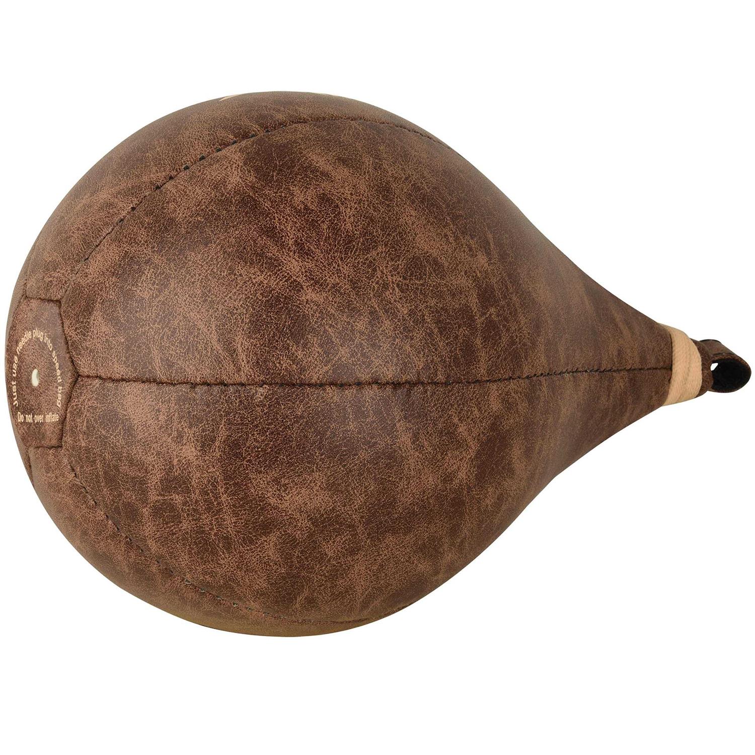 FISTRAGE Speed Bag Boxing Ball Leather MMA Muay Thai Training Punching Dodge Striking Kit with Free Hanging Swivel Workout Speedball Kicking Platform - Image 4