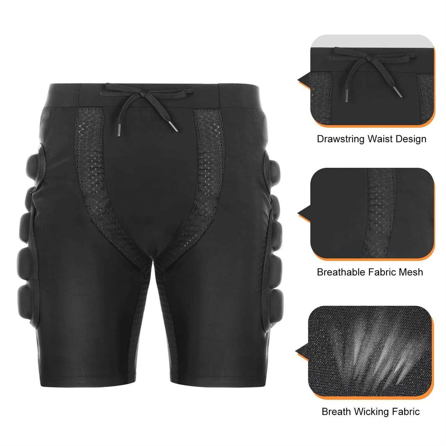 Relaxyee Protective Padded Shorts, Hip Padded Shorts 3D Hip Padded Short Pants Skating Impact Hip - Image 5