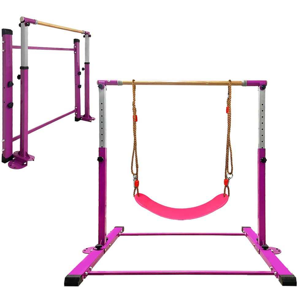 JC-ATHLETICS Gymnastic Kip Bar,Horizontal Bar for Kids Girls Junior Adjustable Height,Home Gym Equipment