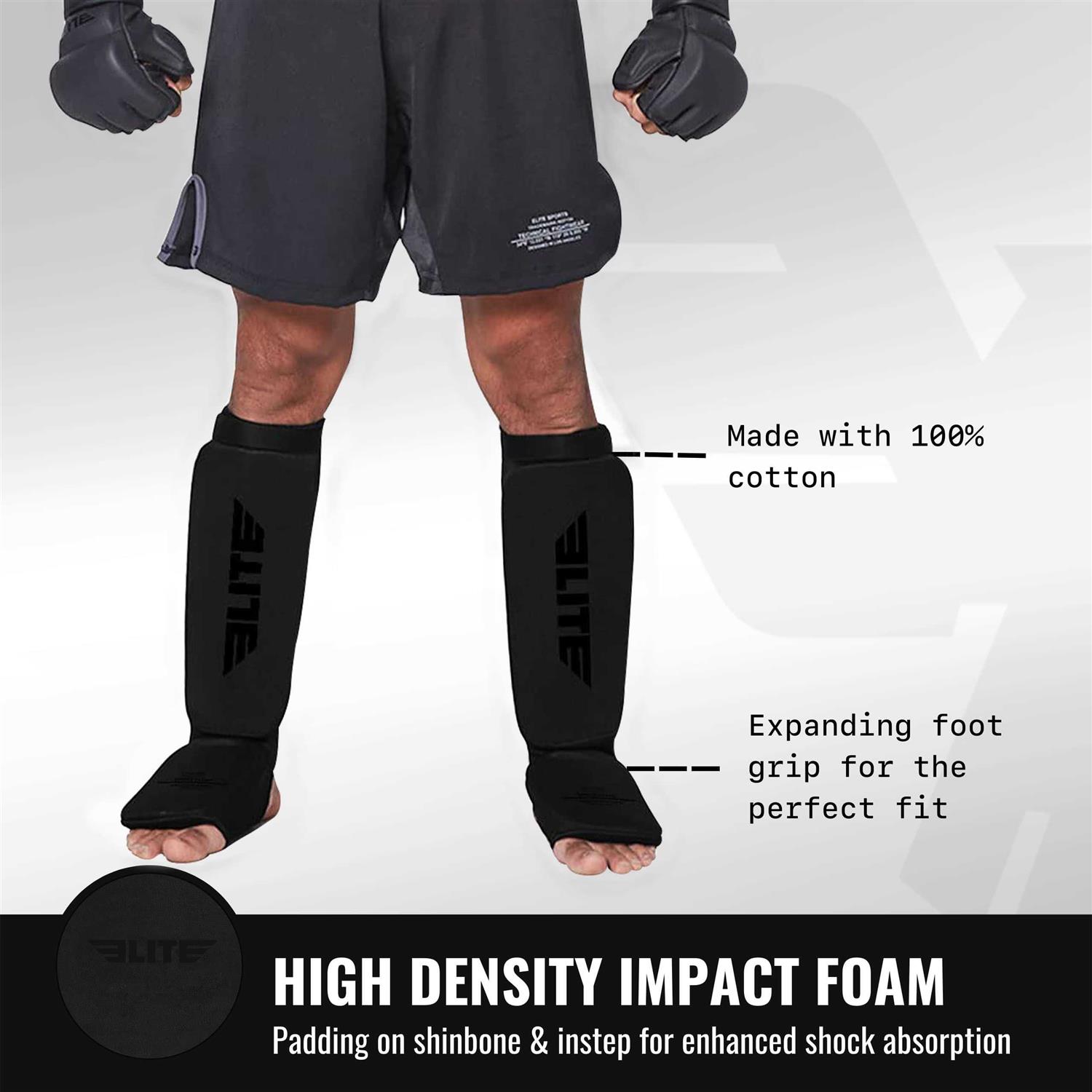 Muay Thai MMA Kickboxing shin Guards Elite Sports Instep Guard Sparring Protective Leg shin Kick Pads for Adults - Image 5
