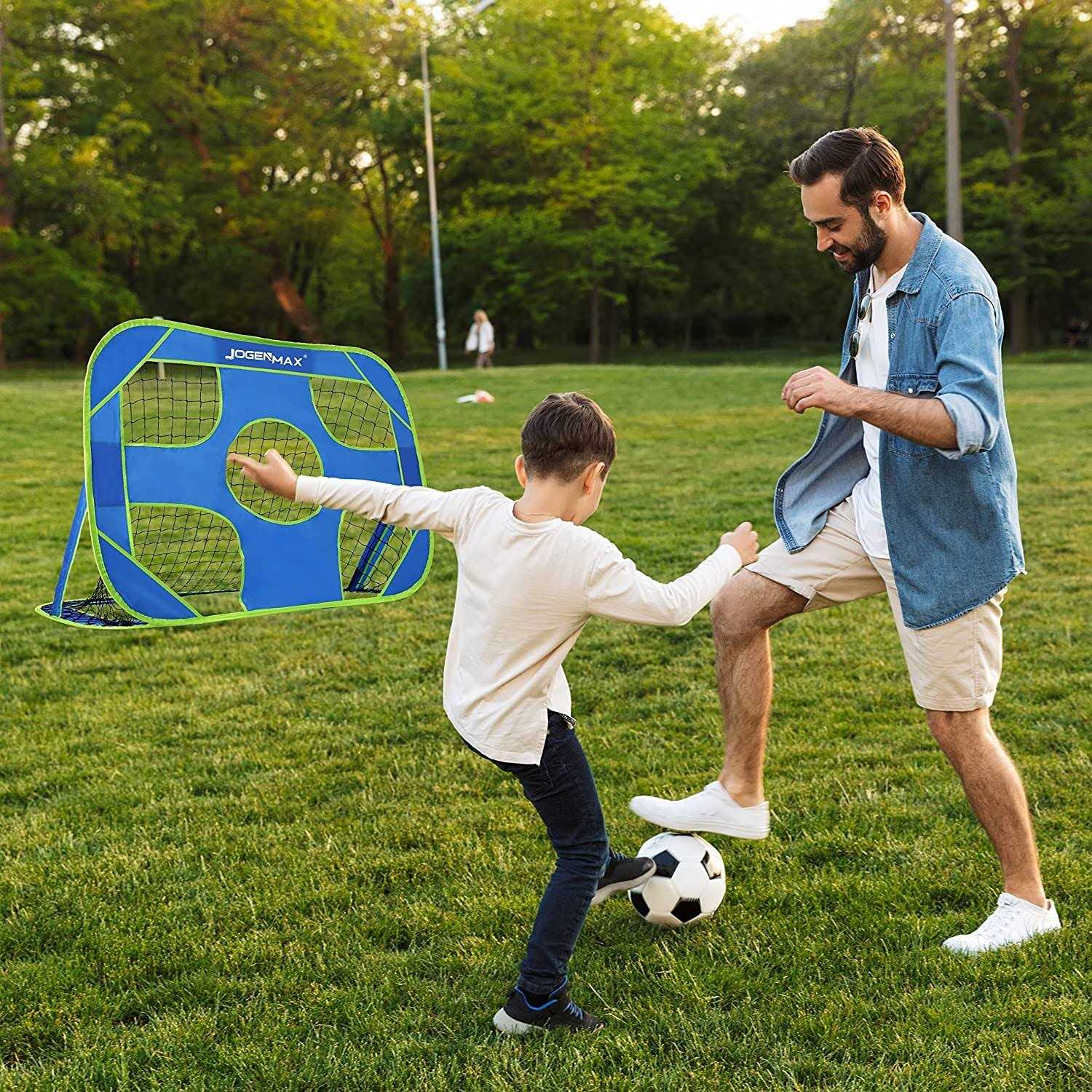 JOGENMAX Soccer Goals for Backyard 2-in-1 Pop-up Soccer Net - Image 2