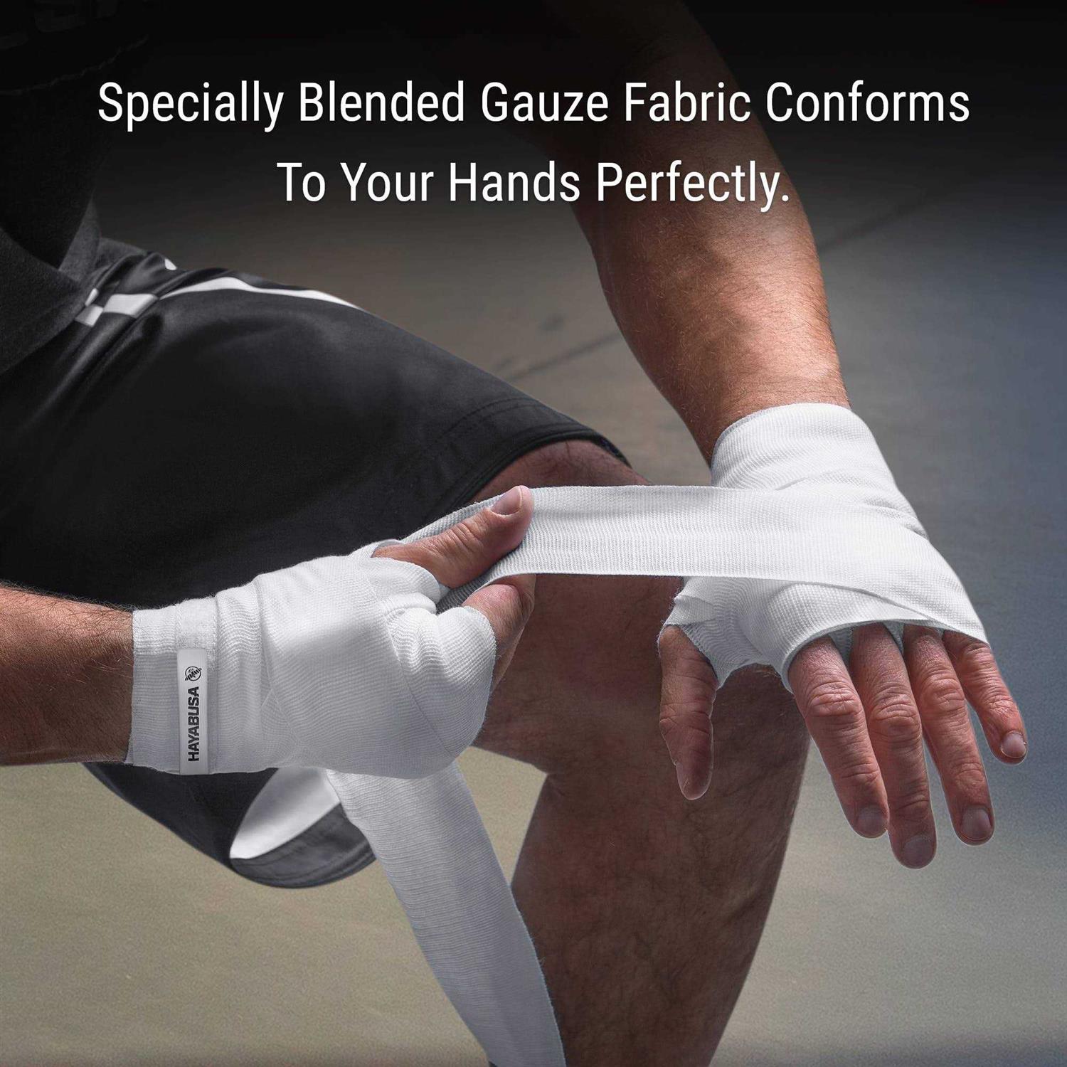 Hayabusa Gauze Boxing Hand Wraps White - Image 3