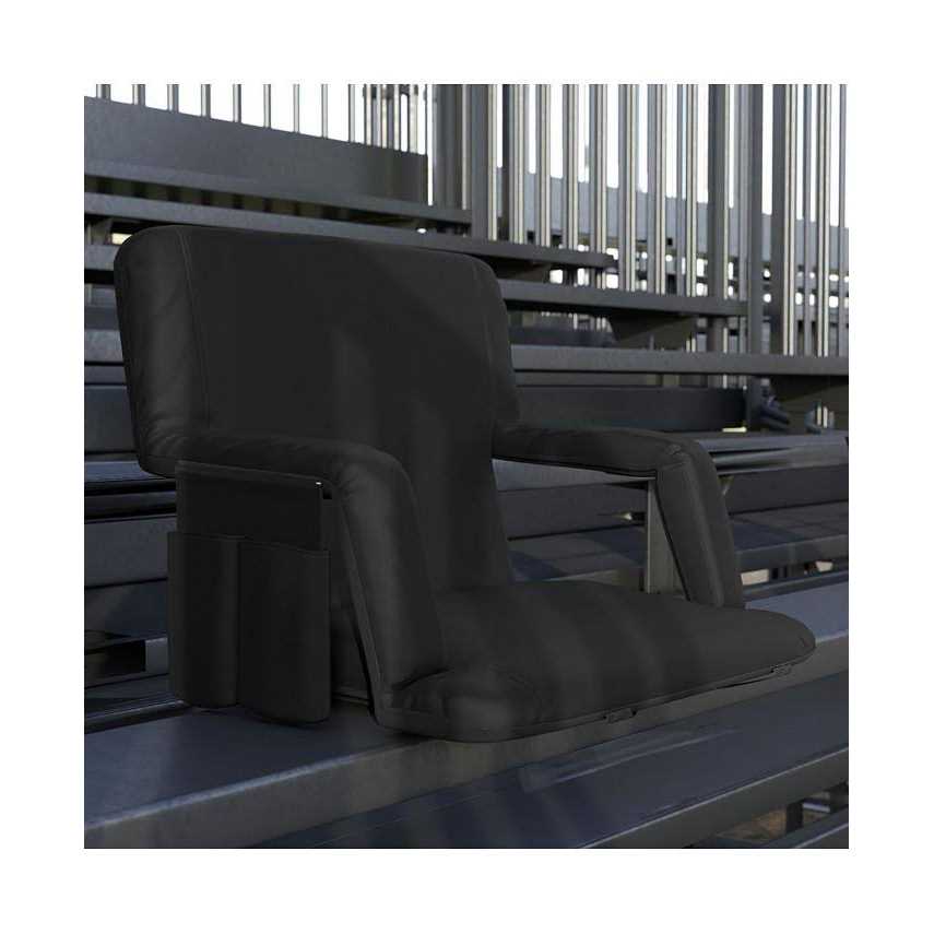 Emma + Oliver Extra Wide Portable Stadium Chair Reclining Padded Back & Seat - Image 4
