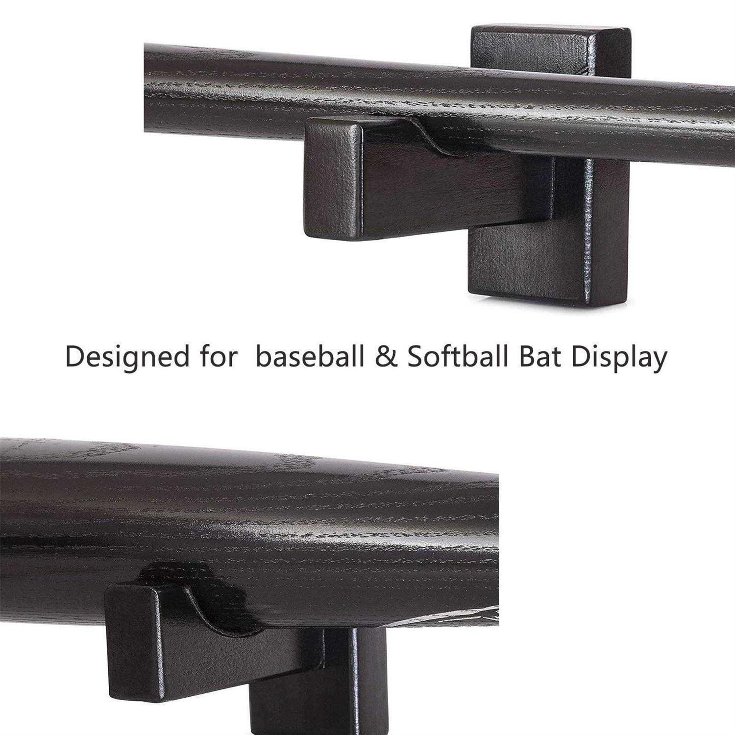Orga'Neat Baseball Bat Display Case Wall Mount Solid Ash Tree Handmade Horizontal Rack w/Hidden Screws&Soft Liner for Baseball Softball Display - Image 2