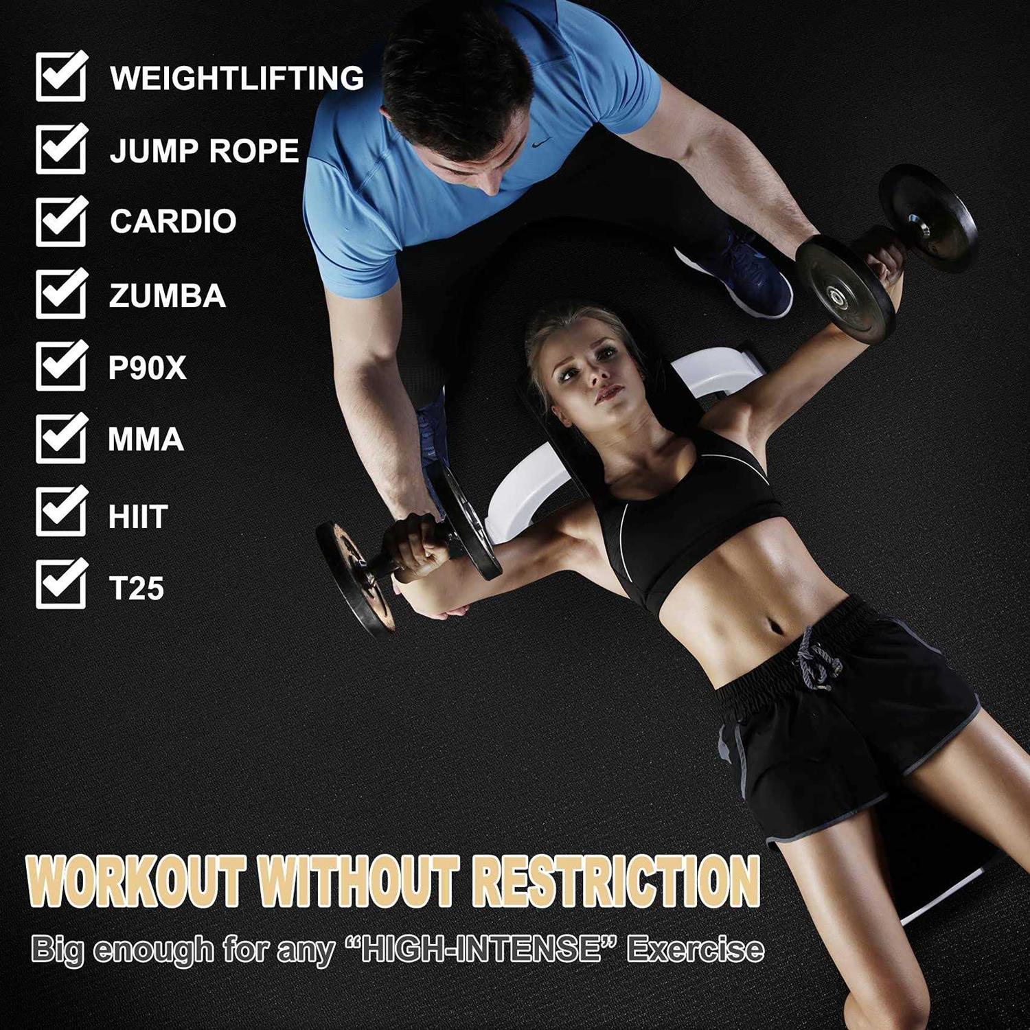 Gxmmat Extra Large Exercise Mat 12'x6'x7mm Ultra Durable Workout Mats For Home Gym Flooring - Image 4