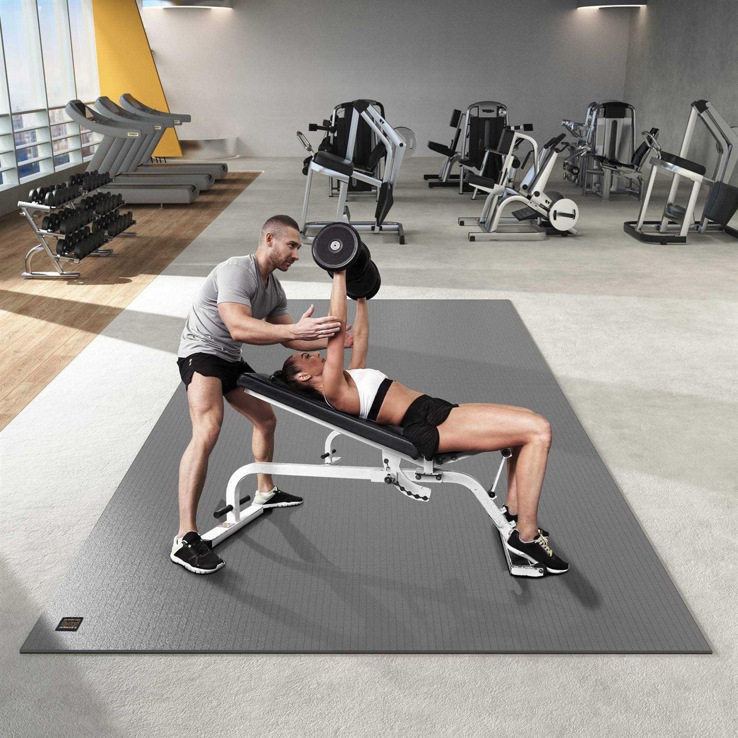 Gxmmat Extra Large Exercise Mat 12'x6'x7mm Ultra Durable Workout Mats For Home Gym Flooring