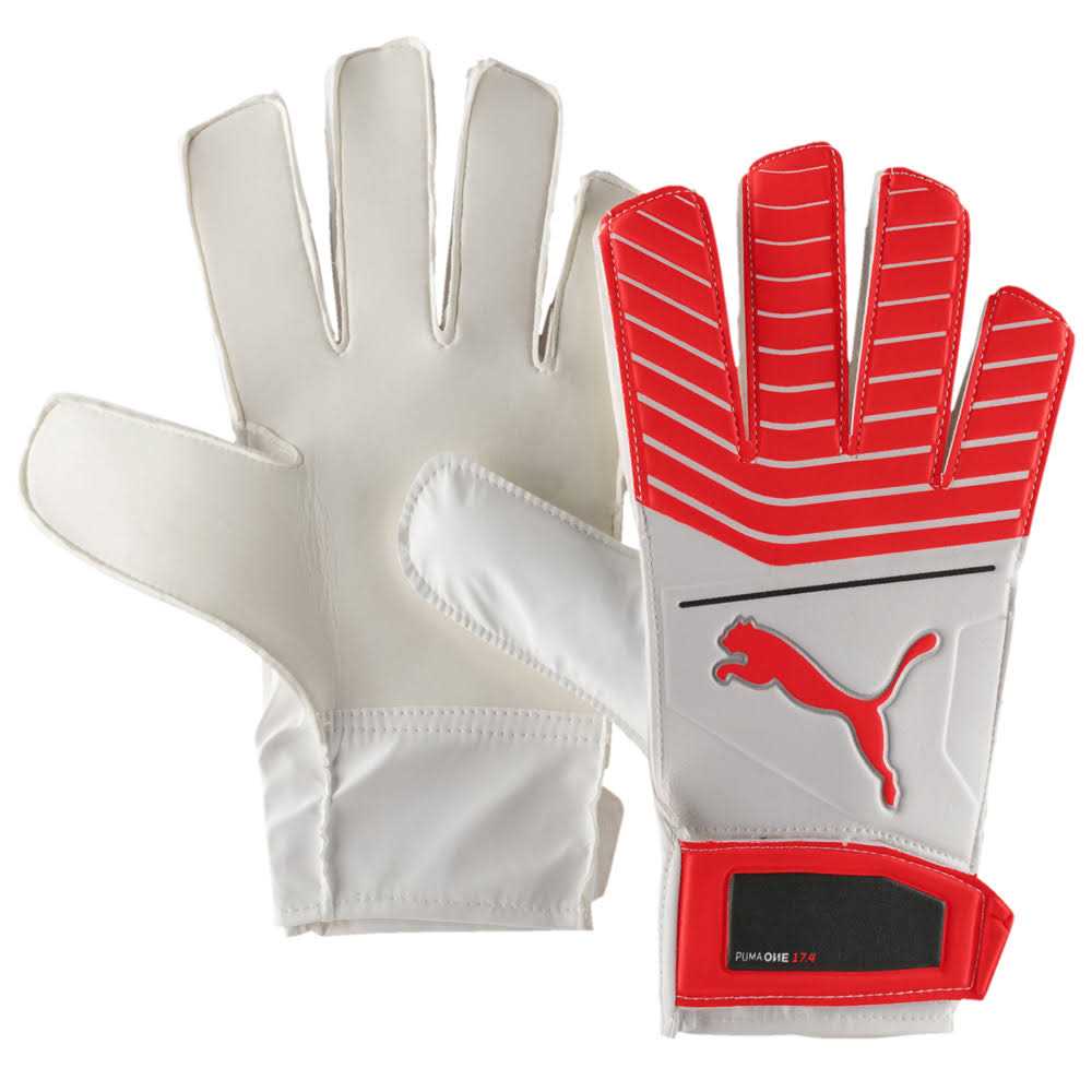 Puma Mens One Grip 17.4 Soccer Gloves Red