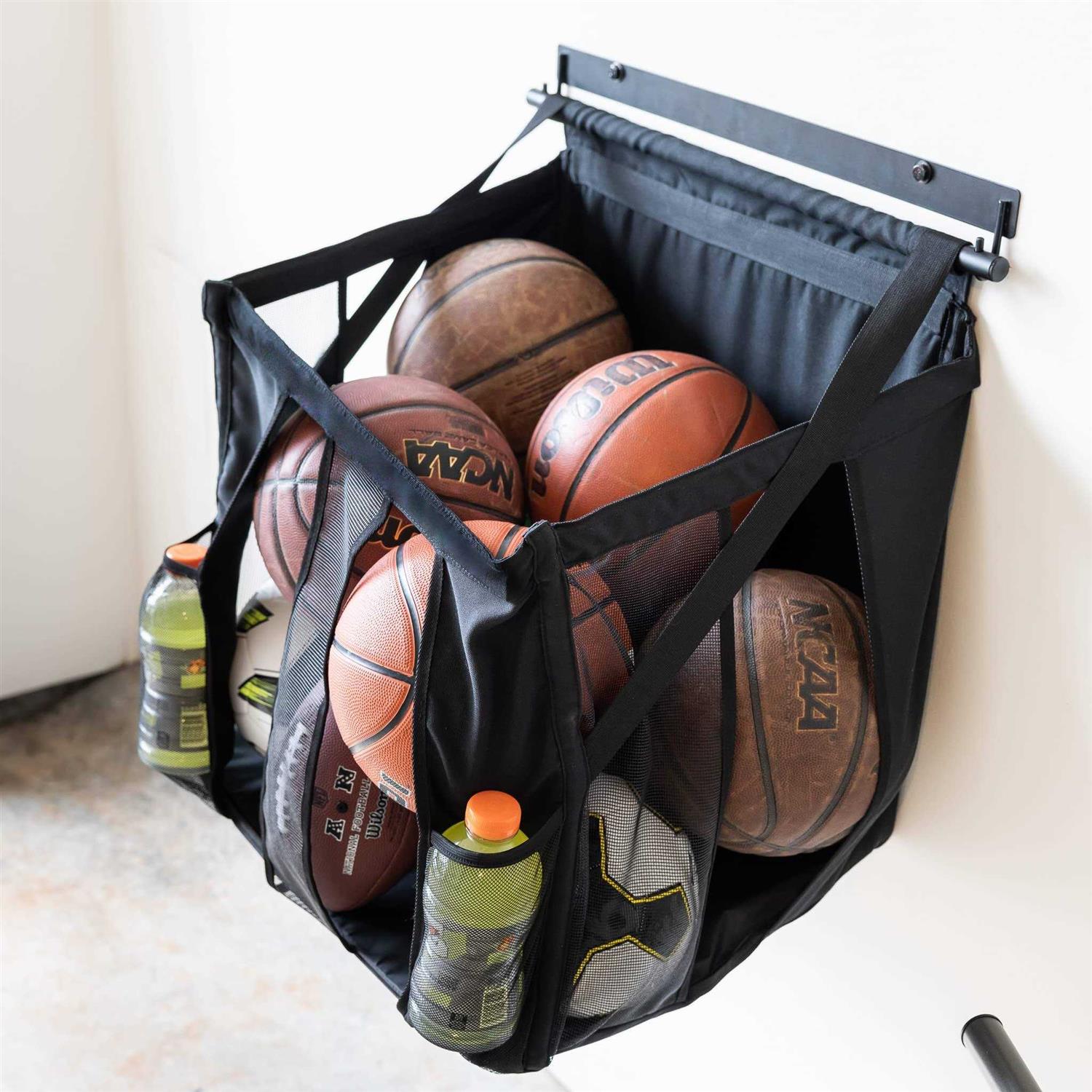 StoreYourBoard Basketball Wall Mount Sports Ball Rack 20x18x22 Ball Storage for 50 lbs of Basketballs - Image 5