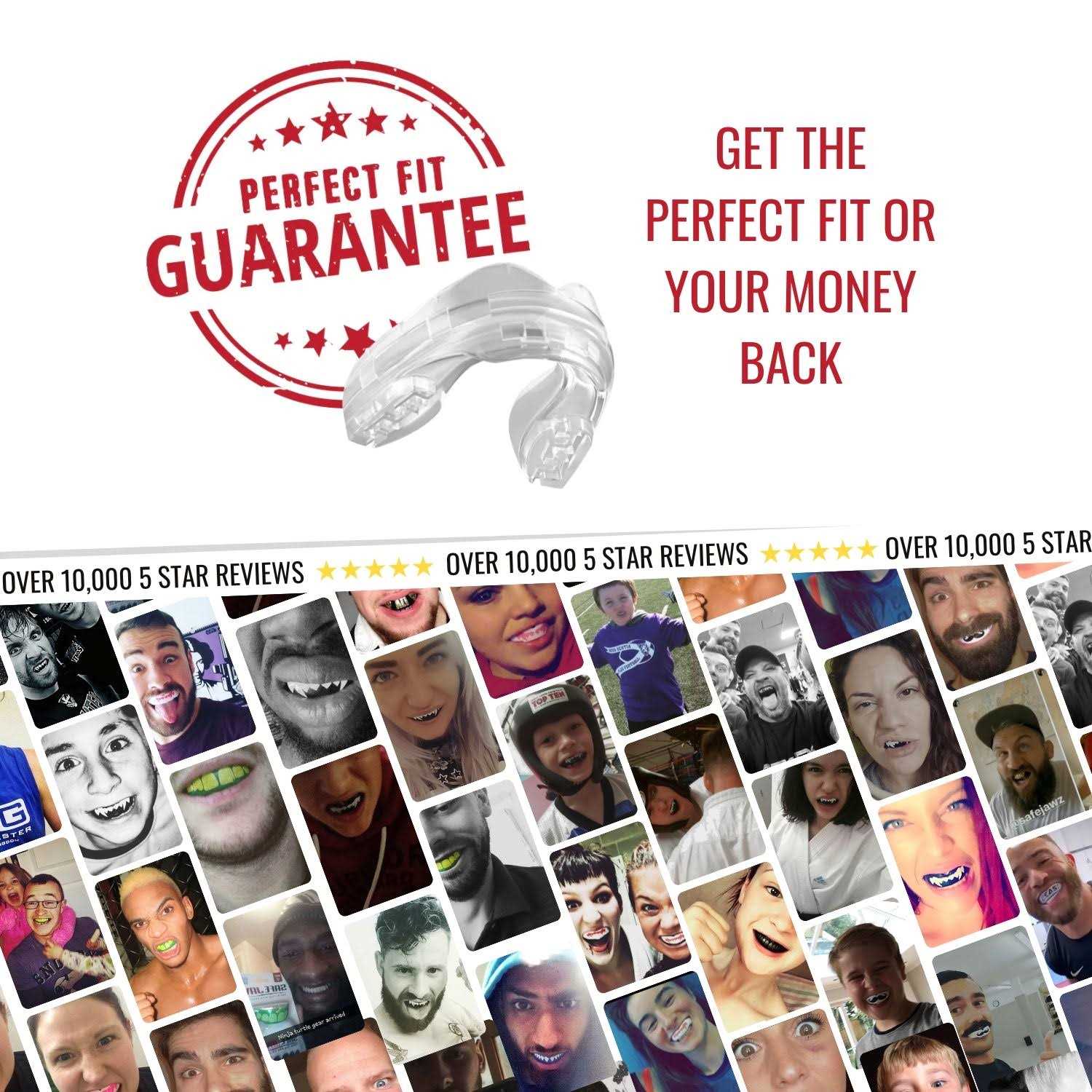 SAFEJAWZ Mouthguard for Braces, One Size Re-Mouldable Mouth Guard with Case for Boxing, Basketball, Football, Mma, Lacrosse, Hockey and All Contact - Image 3