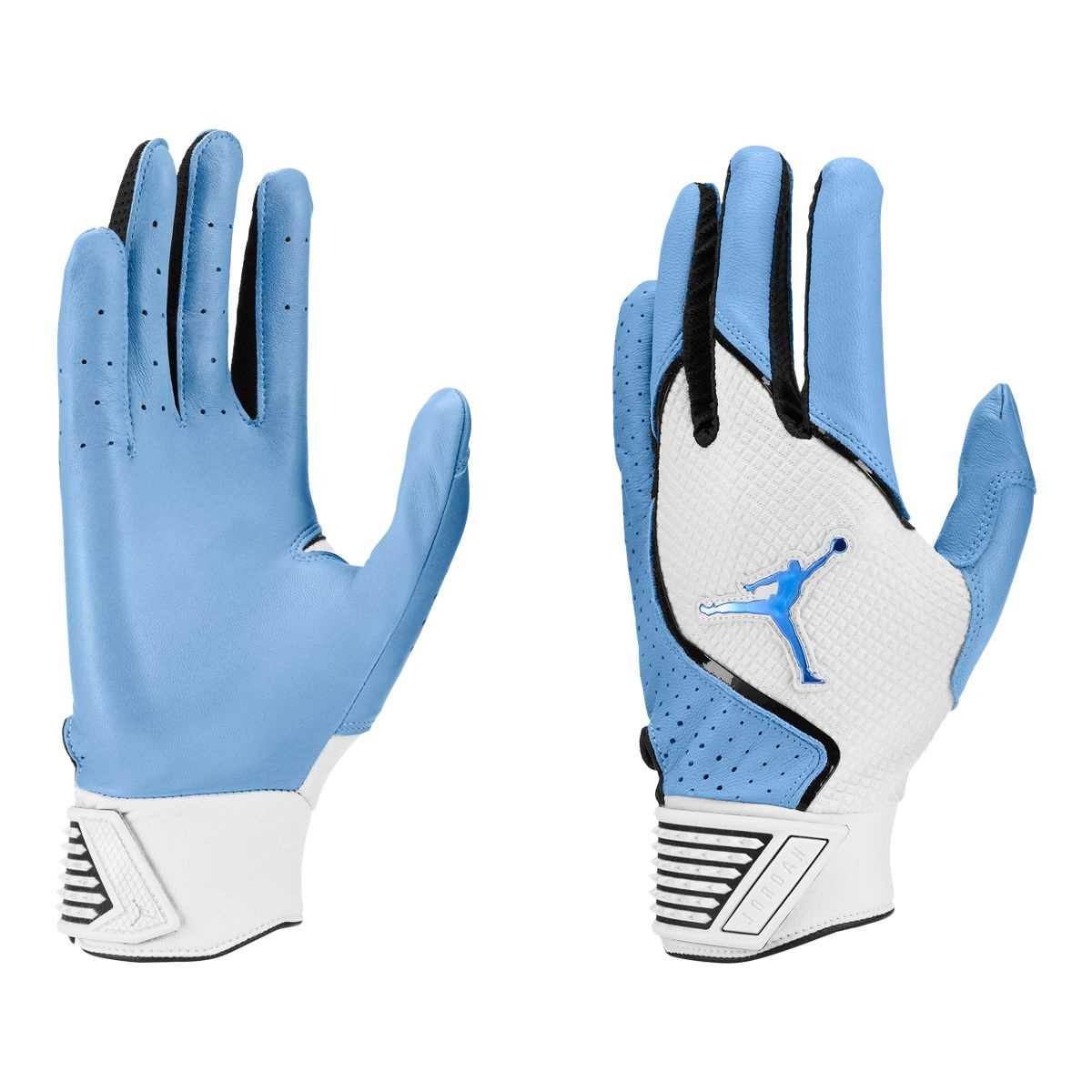 Men's Jordan Fly Select Baseball Batting Gloves White/Blue Large - Image 2