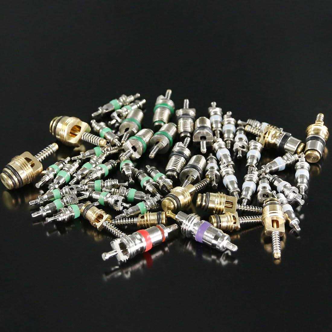 Glarks 102Pcs Car Air Conditioner Valve Core Schrader Valve Cores Accessories A/C R12 R134a Refrigeration Tire Valve Stem with Double Head Dual - Image 2