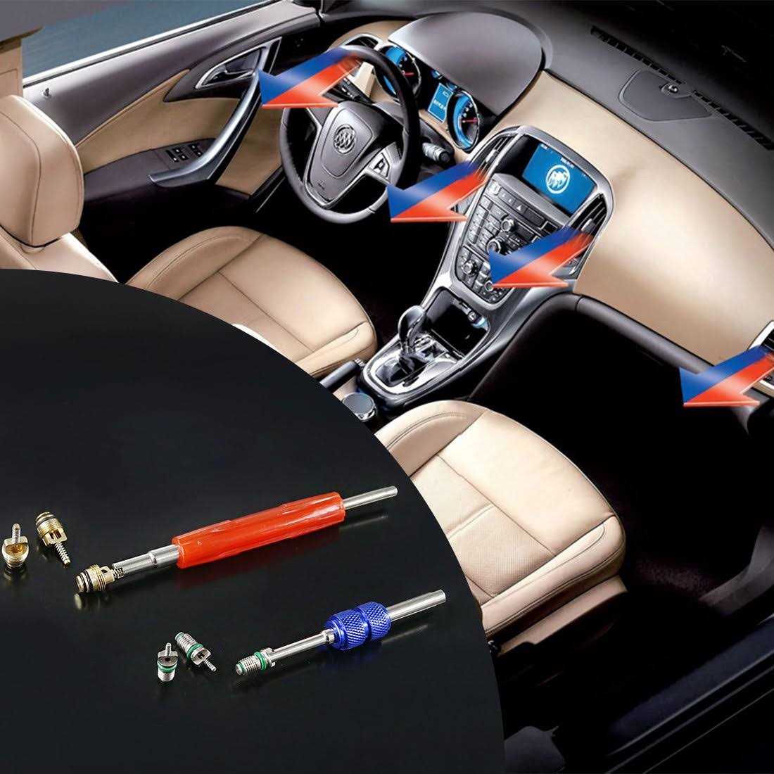 Glarks 102Pcs Car Air Conditioner Valve Core Schrader Valve Cores Accessories A/C R12 R134a Refrigeration Tire Valve Stem with Double Head Dual - Image 5