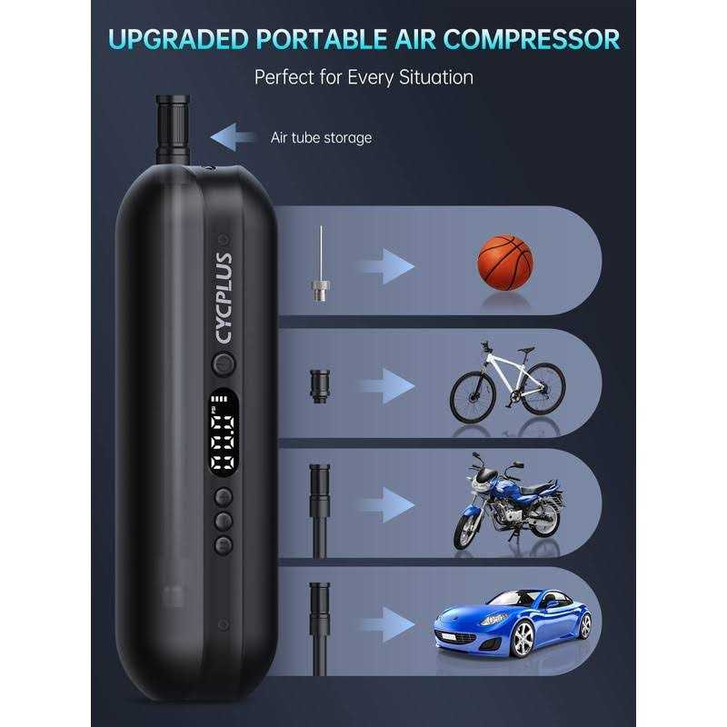 CYCPLUS Portable Air Compressor Mini Inflator Electric Pump for Car Bi - Image 2