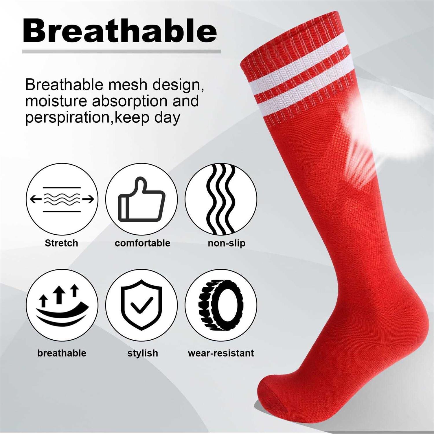 Hengguang 2 Pairs Kids Soccer Shin Guards with 2 Pairs Soccer Socks - Image 3