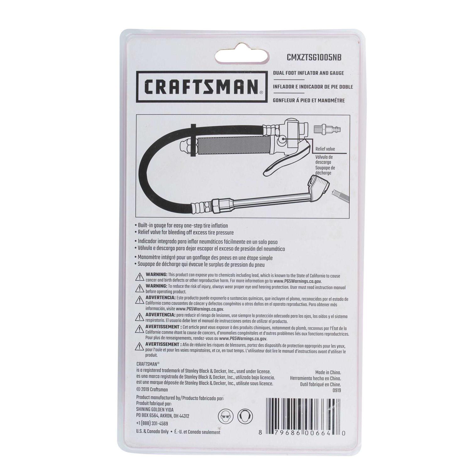 Craftsman Cmxztsg1005Nb Dual Foot Inflator and Gauge - Image 5