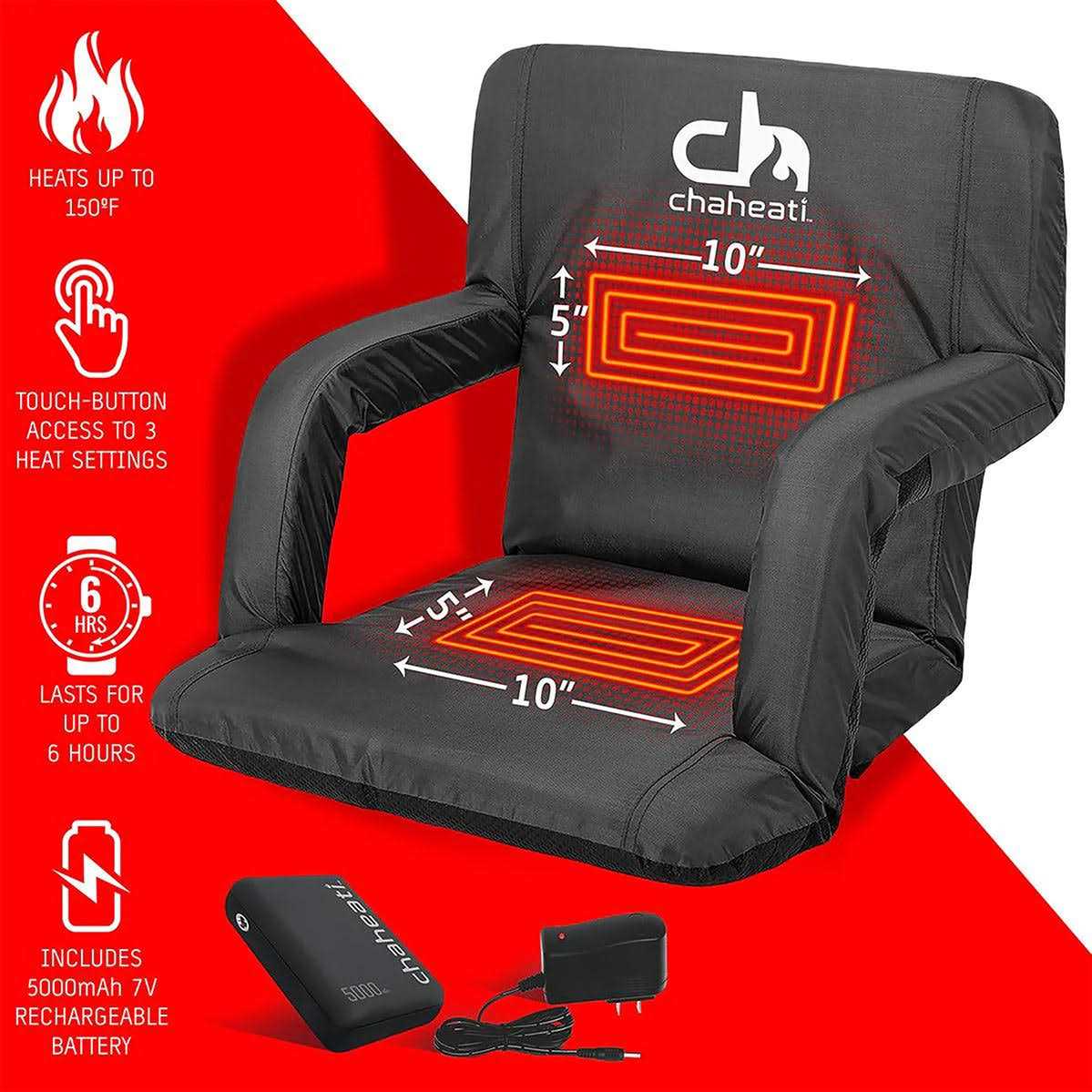 Chaheati 7V Heated Folding Bleacher Seat - Image 5