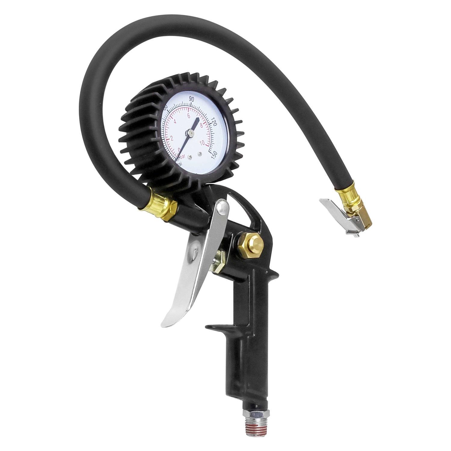 Hyper Tough HTATI 1/4 Analog Tire Inflator Gauge with 13.5 Hose