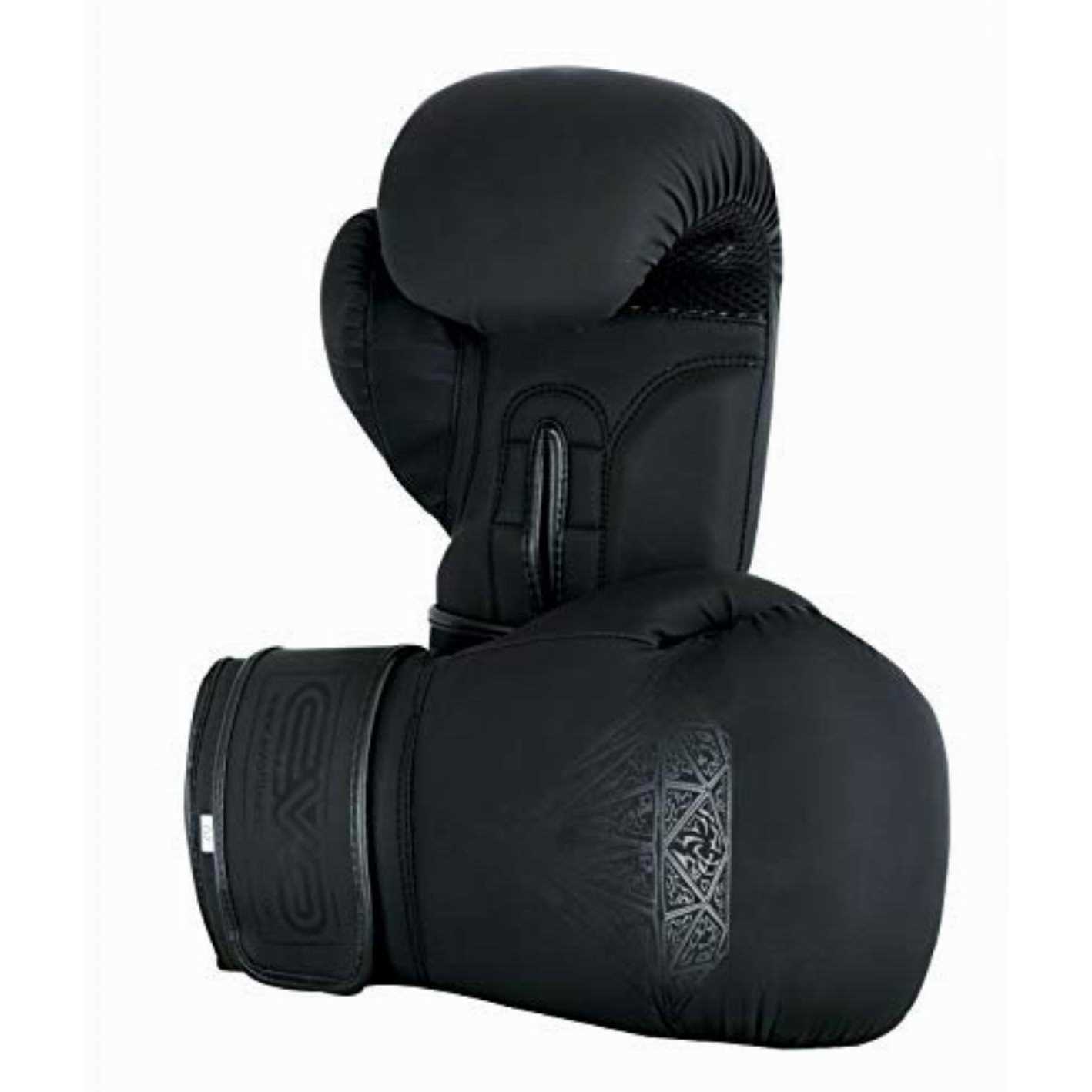 EVO Fitness Matte Black Boxing Gloves MMA Muay Thai Martial Arts Kick Boxing Sparring Training Fighting Men Punch Bag Women Gloves with Hand Wraps - Image 2