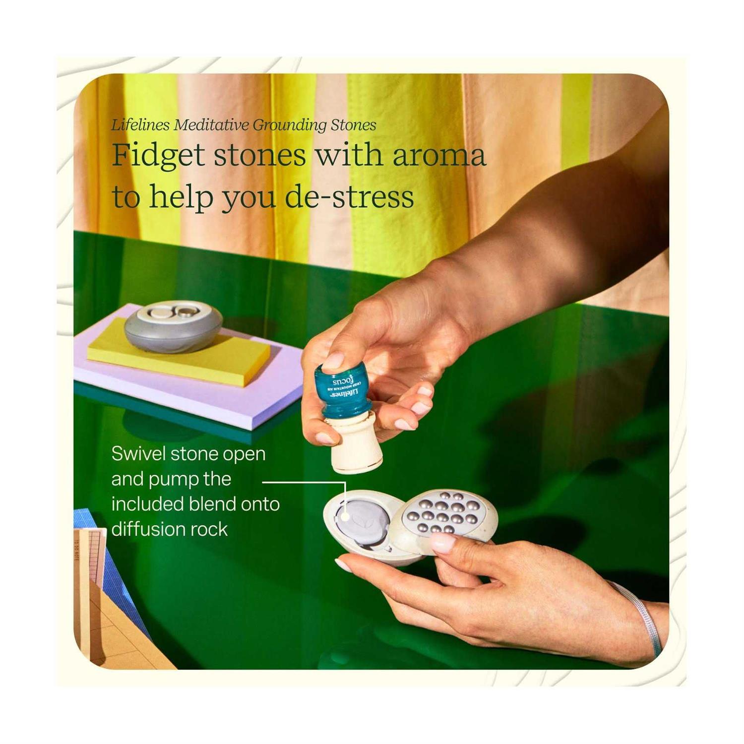 Lifelines Grounding Stones Meditative Fidget Collection plus Essential Oil Blend - Image 3