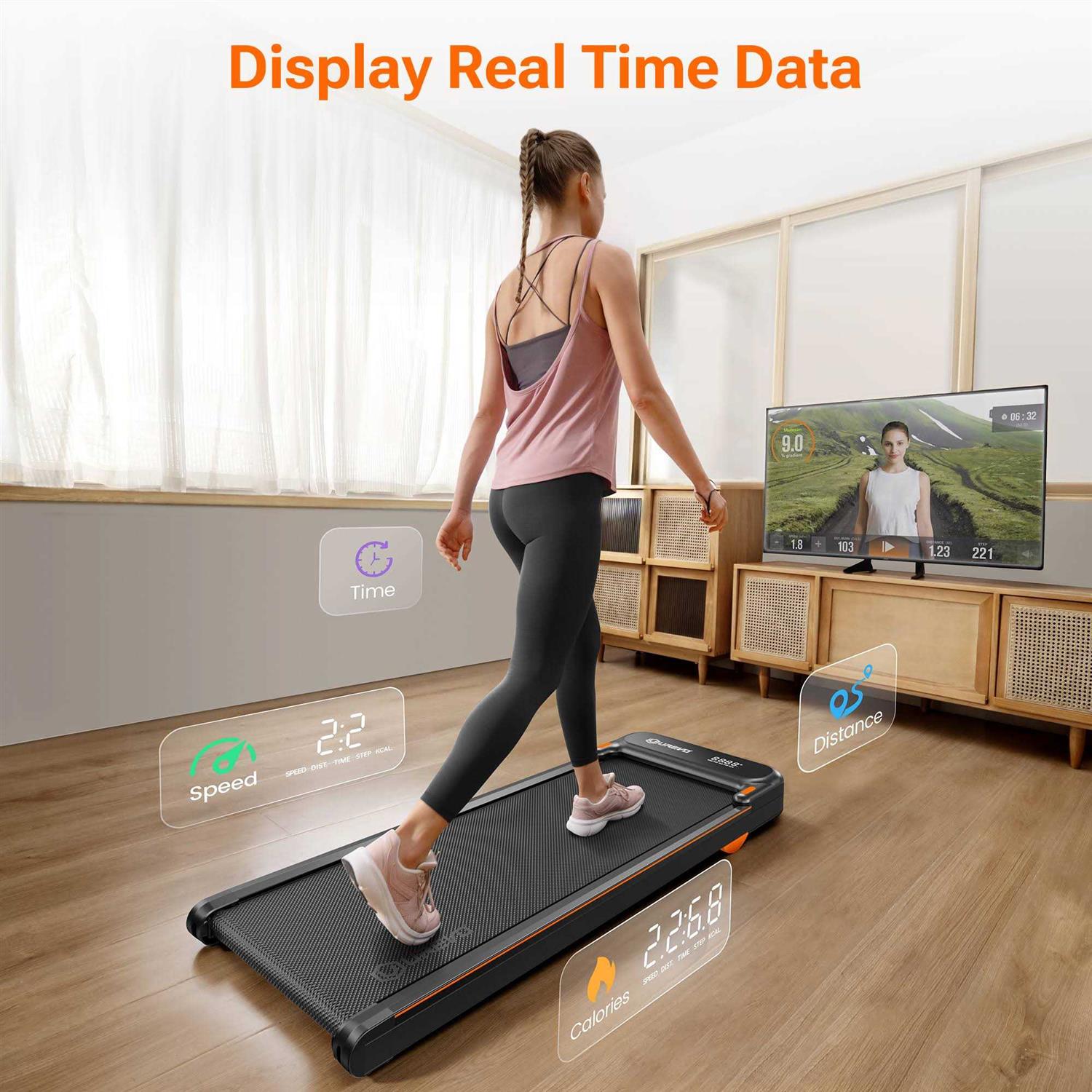 UREVO Walking Pad Under Desk Treadmill with Remote Control - Image 4