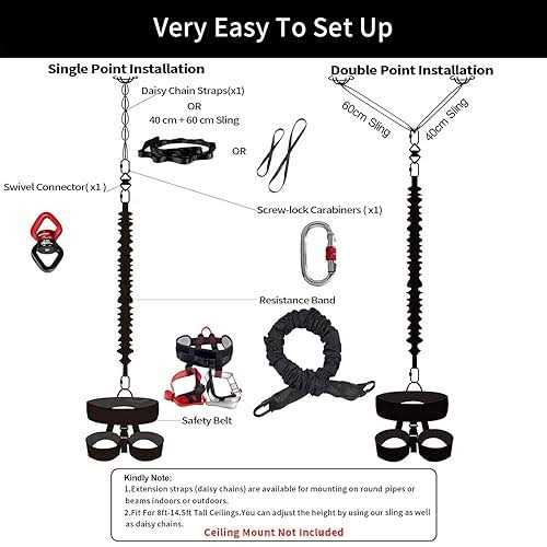 Prior Fitness Bungee Fitness Set Yoga Bungee Cord Rope Resistance Air Dance Rope Exercise Fitness Home Gym Professional Training Equipment - Image 4