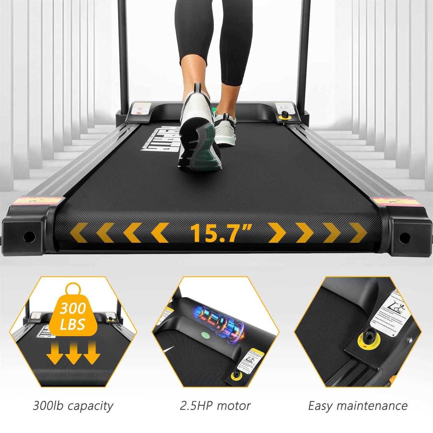 HYPATA Treadmill 300 lb capacity,Max 2.5 HP Folding Treadmills for Running and Walking Jogging Exercise with 12 Preset Programs - Image 5