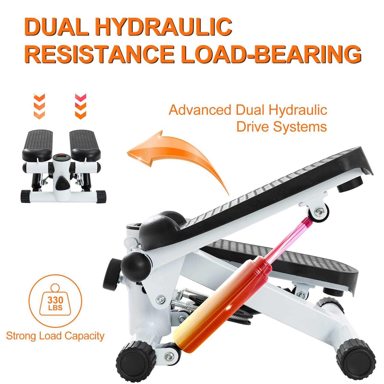 Mini Stepper with Resistance Band Portable Stair Stepper with Calories Count - Image 3