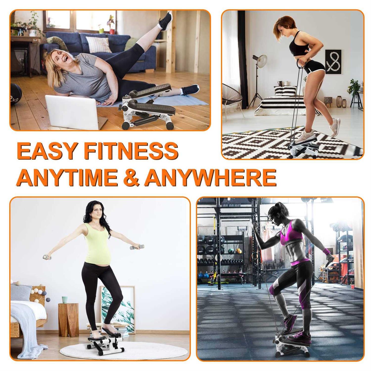 Mini Stepper with Resistance Band Portable Stair Stepper with Calories Count - Image 5