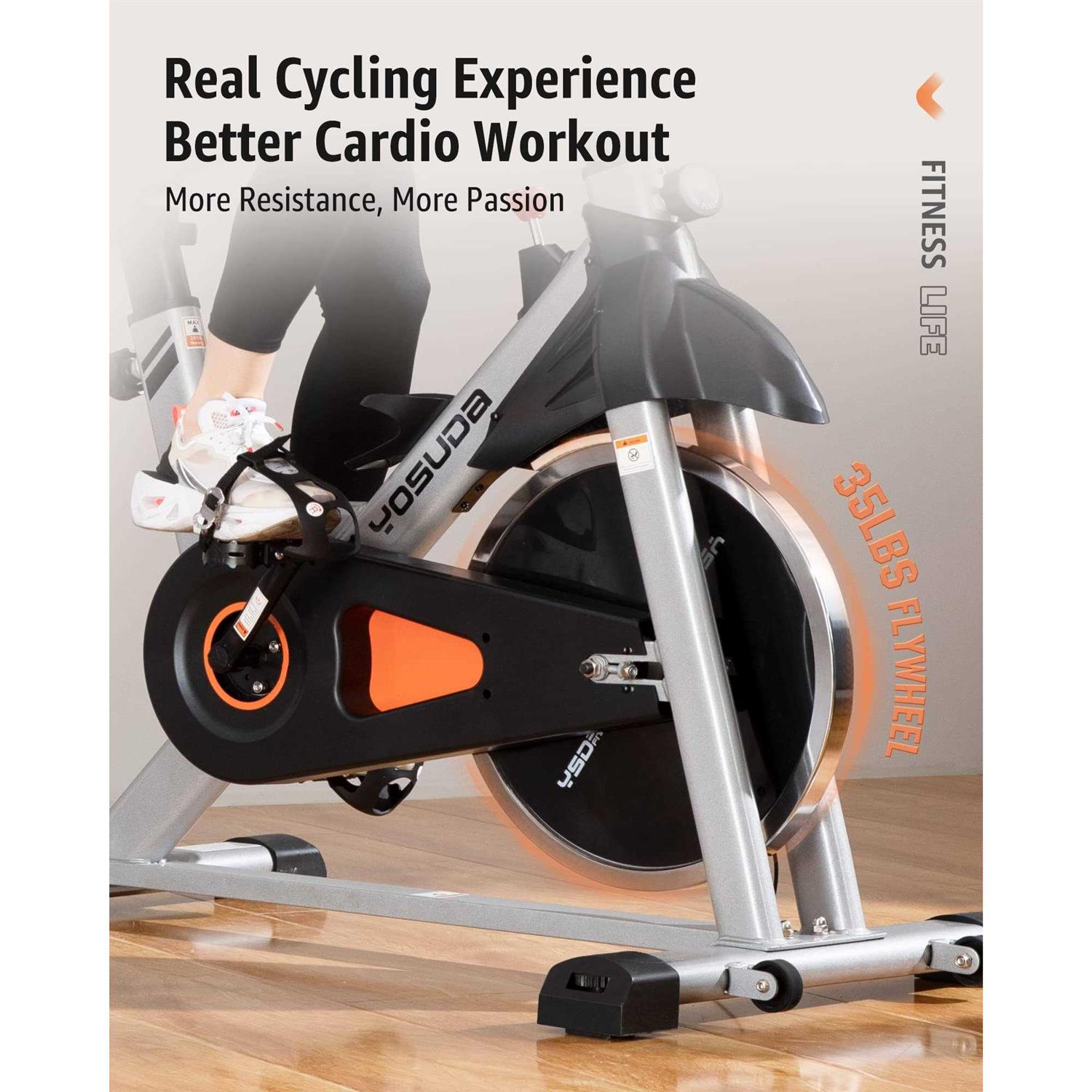 YOSUDA Indoor Cycling Bike Stationary with Ipad Mount & Comfortable Seat Cushion - Image 4