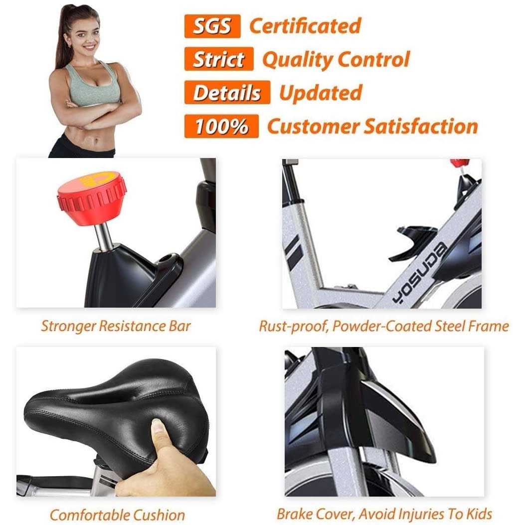 YOSUDA Indoor Cycling Bike Stationary with Ipad Mount & Comfortable Seat Cushion - Image 5