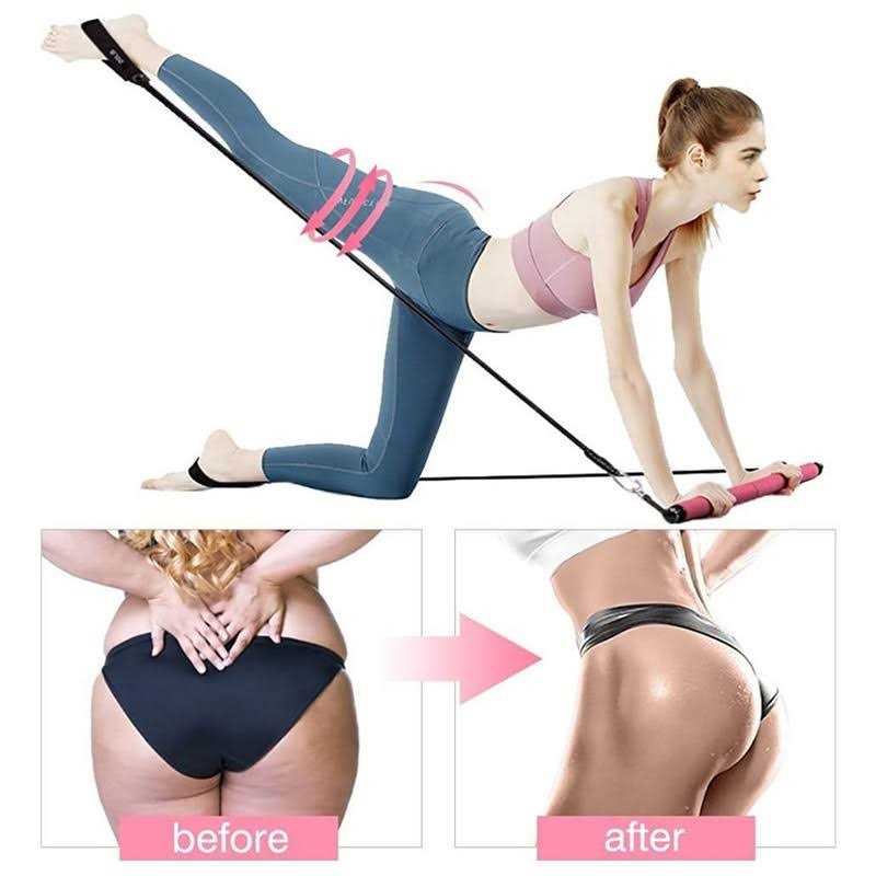 MALOOW Pilates Bar Kit with Resistance Bands Protable Home Gym Workout Equipment for Women - Image 4