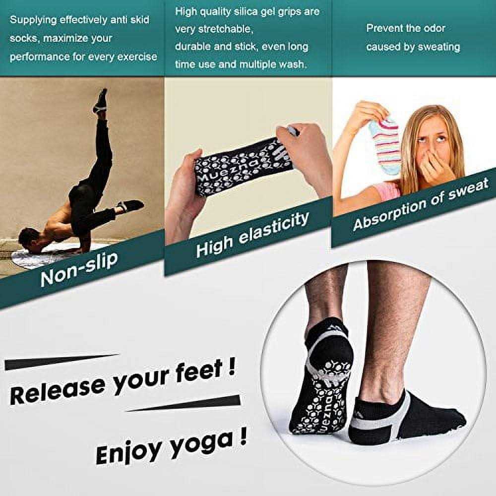 Muezna Men's Non-Slip Yoga Socks Anti-Skid Pilates - Image 4