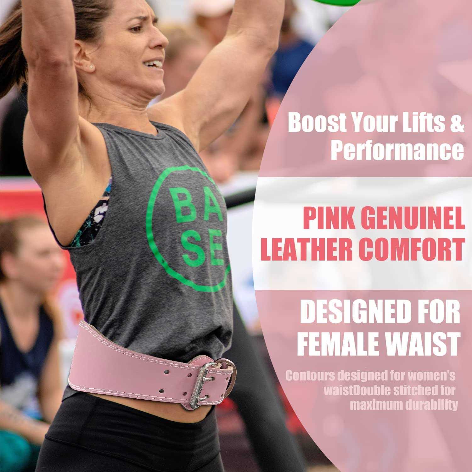 Jaffick Weight Lifting Belt For Ladies 100% Leather Gym Belts Lower Waist Back Support For Women Men Fitness Squat Deadlift Heavy Duty - Image 5