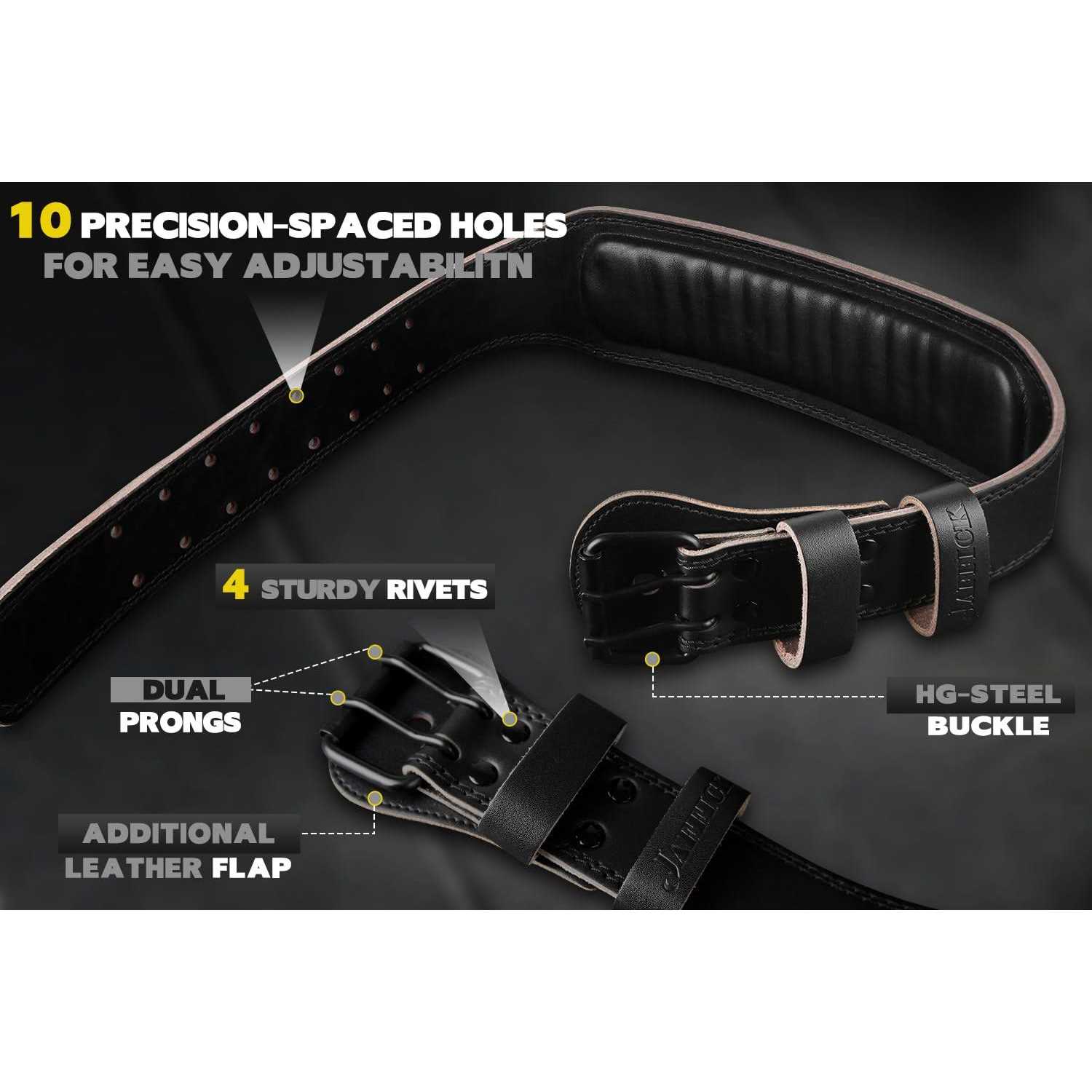 Jaffick Weight Lifting Belt For Ladies 100% Leather Gym Belts Lower Waist Back Support For Women Men Fitness Squat Deadlift Heavy Duty - Image 4