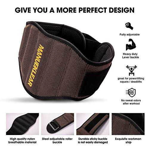 M MANUEKLEAR Manueklear Gym Weight Lifting Belt Weight Lifting Workout Weightlifting Powerlifting Belt For Men Women - Image 3