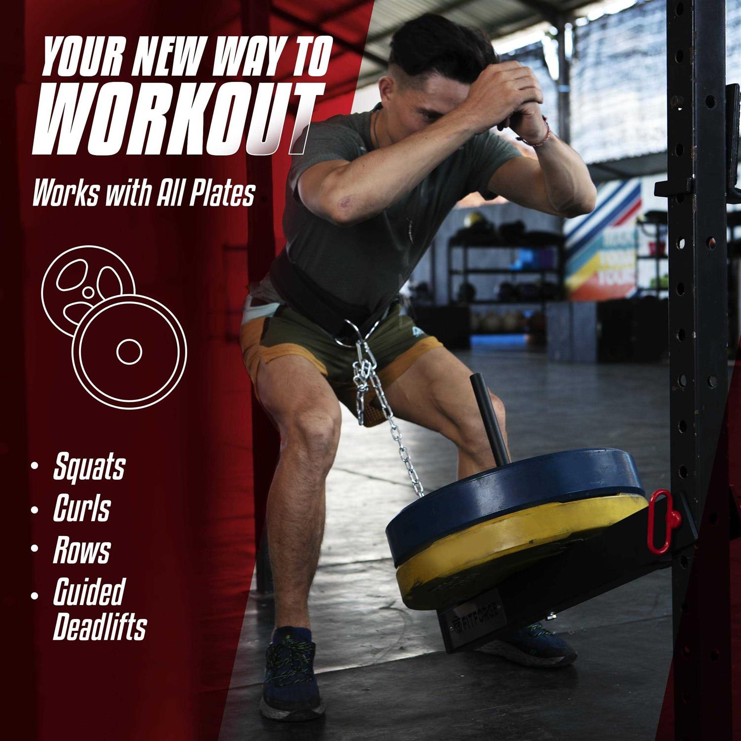 FitForge Belt Squat Attachment for Rack Space Saving Power Rack Squat Stand Attachment - Image 4