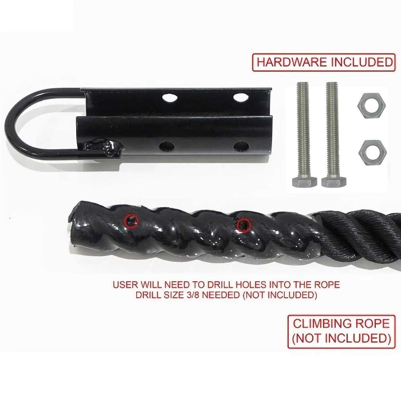 Forellfit Climbing Rope Clamp,Rope Climb Workout Rig Attachment Hook Rope Garage Gym Fitness Equipment with Carabiner - Image 3