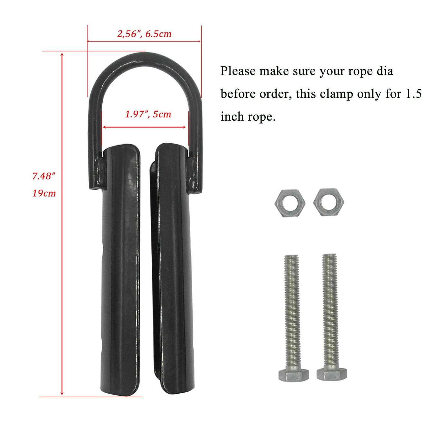 Forellfit Climbing Rope Clamp,Rope Climb Workout Rig Attachment Hook Rope Garage Gym Fitness Equipment with Carabiner - Image 4