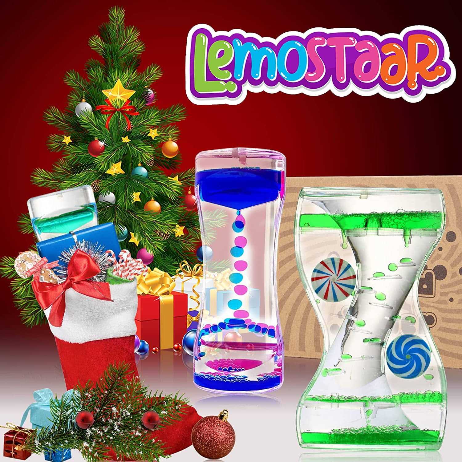 Lemostaar Liquid Timer Sensory Toy for Relaxation Liquid Motion Bubbler Timer with Floating Color Lava Lamp - Image 3