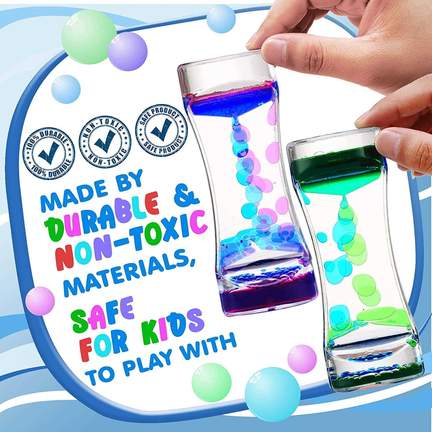 Lemostaar Liquid Timer Sensory Toy for Relaxation Liquid Motion Bubbler Timer with Floating Color Lava Lamp - Image 4