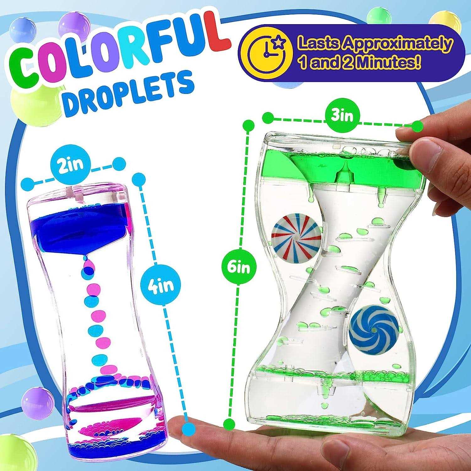 Lemostaar Liquid Timer Sensory Toy for Relaxation Liquid Motion Bubbler Timer with Floating Color Lava Lamp - Image 5