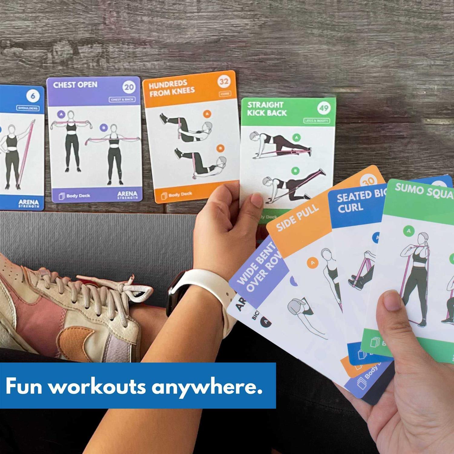 Arena Strength Band Fitness Workout Cards Instructional Fitness Deck for Resistance Band Workouts - Image 5