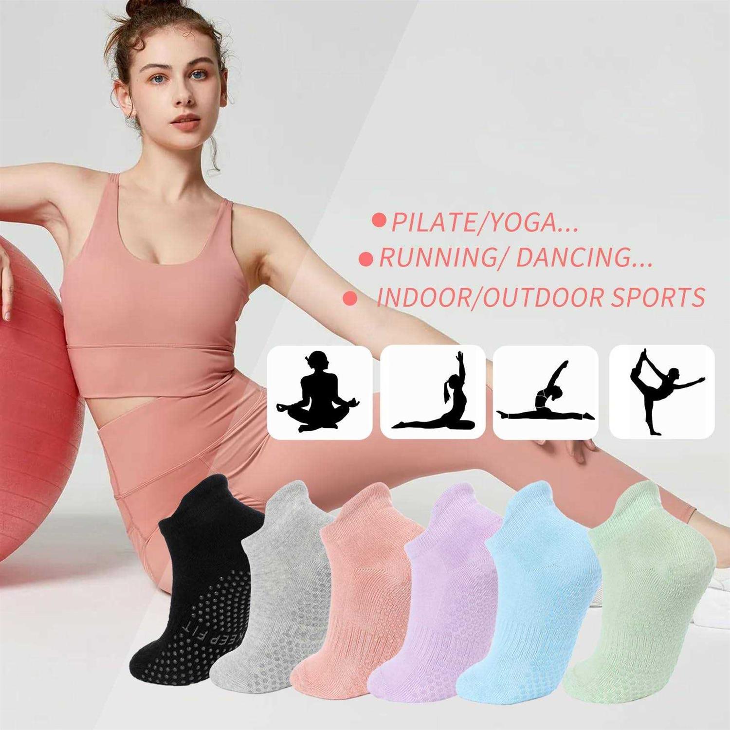 loudashuaiqi Grip socks 3 pairs Pilates Grip socks Pilates socks Grip socks soccer - Image 5
